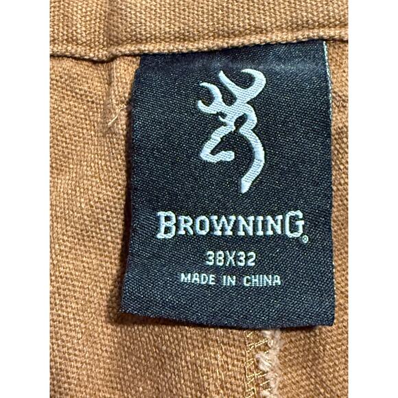 Browning Double Knee Work Pants Mens 38 x 32 Burnt Orange Gray 30212232 FW1803 - Picture 2 of 11